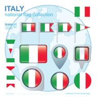 Flag of Italy icon collection vector illustration