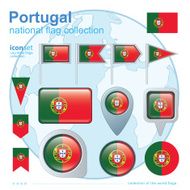 Flag of Portugal icon collection vector illustration