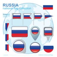 Flag of Russia icon collection vector illustration