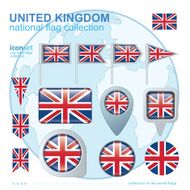 Flag of England icon collection vector illustration