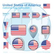 Flag of United states america icon collection vector illustration
