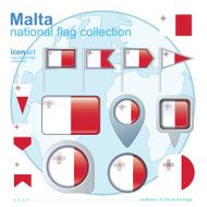 Flag of Malta icon collection vector illustration
