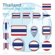 Flag of Thailand icon collection vector illustration