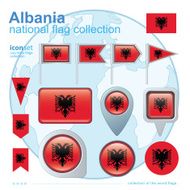 Flag of Albania icon collection vector illustration