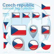 Flag of czech republic icon collection vector illustration