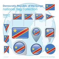Flag of Democratic Republic the Congo icon collection
