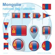 Flag of Mongolia icon collection vector illustration