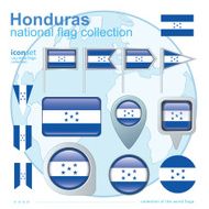 Flag of Honduras icon collection vector illustration