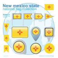 Flag of new mexico state icon collection vector illustration