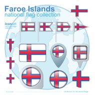 Flag of Faroe Islands icon collection vector illustration