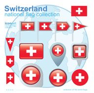 Flag of Switzerland icon collection vector illustration