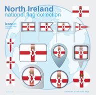 Flag of North Ireland icon collection vector illustration