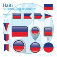 Flag of Haiti icon collection vector illustration