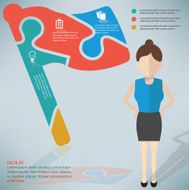 Flag puzzle businessman infographic on clean background vector