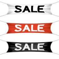 Sale banner flag vector set