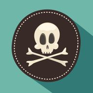 Skull and bones Jolly Roger - pirate vector illustration flat