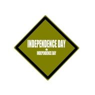 Independence day white stamp text on green background