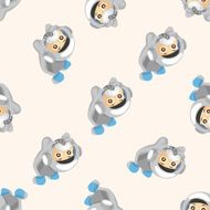 Space astronaut seamless pattern N2