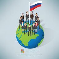 Russia businessman on clean background vector