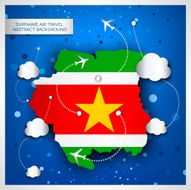 Suriname air travel abstract background
