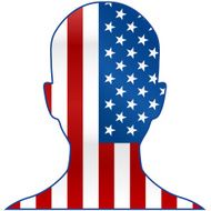 Head with USA flag