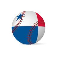 Baseball with flag of Panama isolated on white
