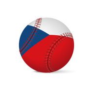 Baseball with flag of Czech Republic isolated on white