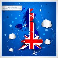 UK air travel abstract background