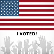 artVote pin with USA flag