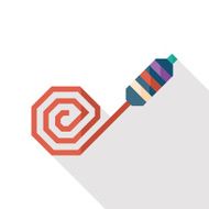 party horn flat icon with long shadow