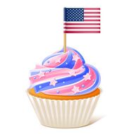Fourth of July American cupcake Flag toothpick