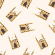 castle cartoon seamless pattern background