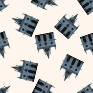 castle cartoon seamless pattern background N9