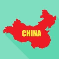 Flag of China in a flat vector illustration