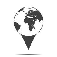 Earth in the form of a vector indicating mark