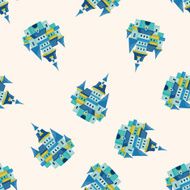castle cartoon seamless pattern background N11