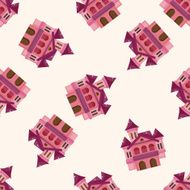castle cartoon seamless pattern background N14