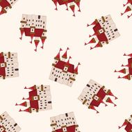 castle cartoon seamless pattern background N17