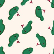 golf equipment cartoon seamless pattern background N12