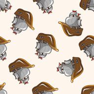 pirate ship cartoon seamless pattern background