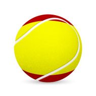 Tennis balls with Spanish flag isolated on white