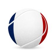 Tennis balls with French flag isolated on white