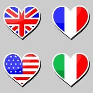 flags and hearts