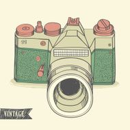Vintage retro camera Hand drawing N2