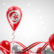 Flag of Tunisia on balloon