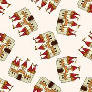 castle cartoon seamless pattern background N18