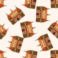 castle cartoon seamless pattern background N22