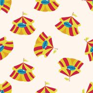 circus tents cartoon seamless pattern background N2