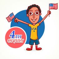 Cute boy celebrating American Independence Day