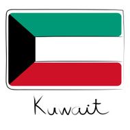 Kuwait flag doodle N2